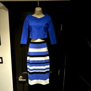 Crop long sleeve shirt & pencil skirt be Bebe